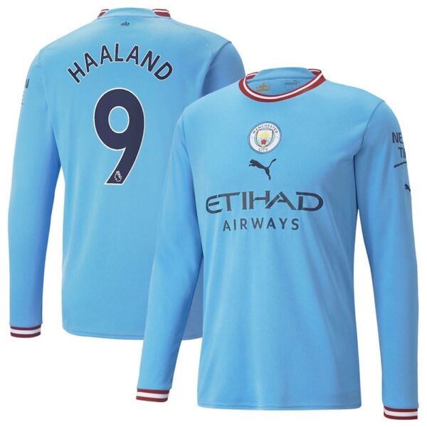 MAILLOT MANCHESTER CITY DOMICILE HAALAND MANCHES LONGUES 2022-2023
