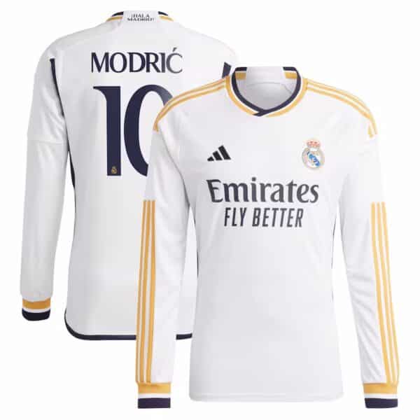 MAILLOT REAL MADRID DOMICILE MODRIC MANCHES LONGUES 2023-2024