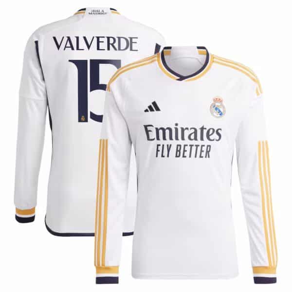 MAILLOT REAL MADRID DOMICILE VALVERDE MANCHES LONGUES 2023-2024
