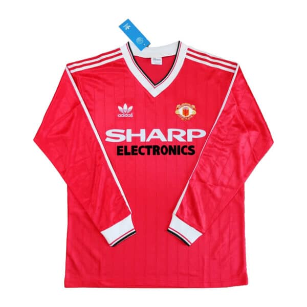 MAILLOT RETRO MANCHESTER UNITED DOMICILE MANCHES LONGUES SAISON 1983-1984